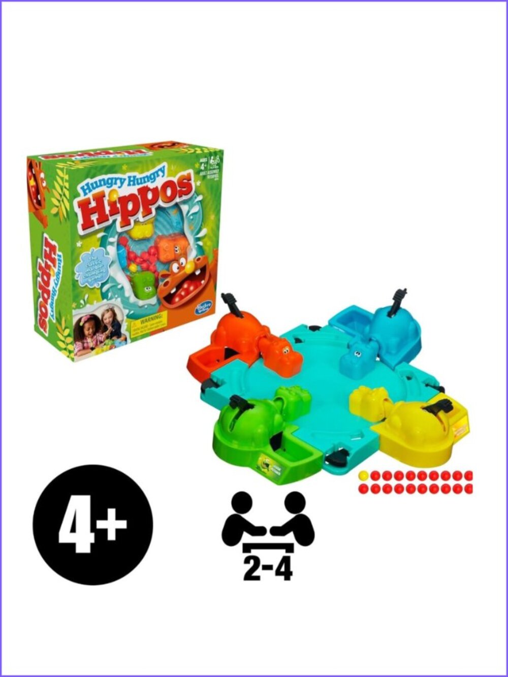 Hungry Hungry Hippos Gaming Bilingual For Age 4+  Hasbro Gaming New In Box